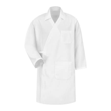 Vf Imagewear Red Kap Collarless Butcher Wrap W/Interior Pockets, White, Polyester/Combed Cotton, 3XL WS40WHRG3XL